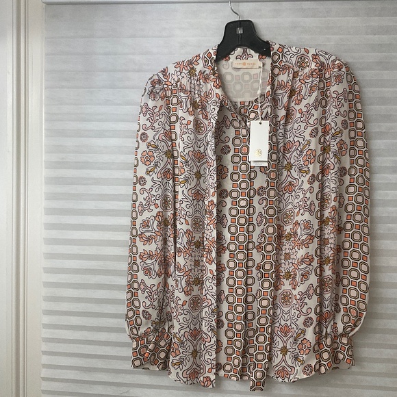 Tory Burch Kia Bow Blouse size 2 - Picture 1 of 4